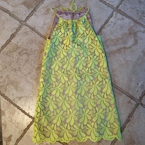 Trina Turk Chartreuse Halter Dress Size 4